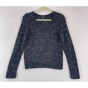 Eileen Fisher Petites Sweater Womens Size PM Black Chunky Knit Pullover Cotton